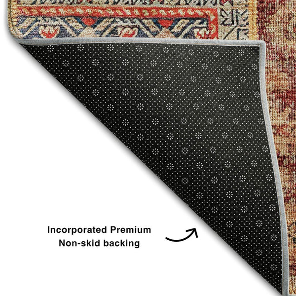 HomeRoots 5' X 8' Colorful Patchwork Area Rug with UV Protection – Durable, Stain-Resistant, Easy Care Design 655459