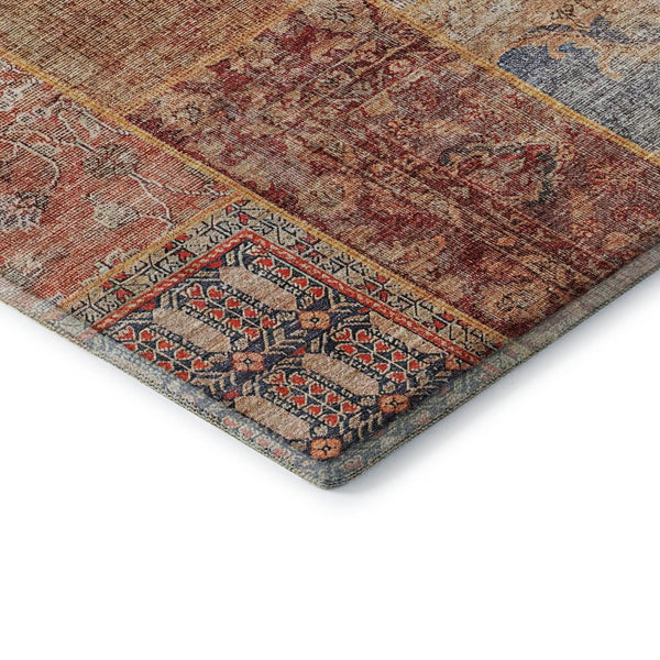 HomeRoots 5' X 8' Colorful Patchwork Area Rug with UV Protection – Durable, Stain-Resistant, Easy Care Design 655459