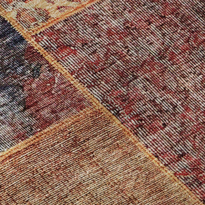 HomeRoots 5' X 8' Colorful Patchwork Area Rug with UV Protection – Durable, Stain-Resistant, Easy Care Design 655459