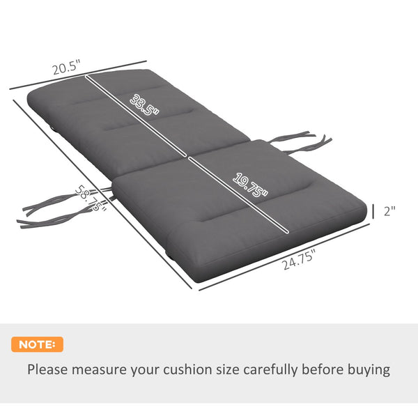 English Elm Outsunny 2 Piece Adirondack Chair Cushions Set, Water-Repellent Gray Pads For Outdoor Relaxation W2225P174516-GIGA