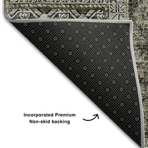 HomeRoots 8' X 10' Taupe Gray and Brown Patchwork Area Rug - Washable, UV Protected, Stain-Resistant Comfort! 655473