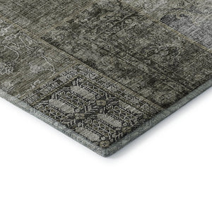 HomeRoots 9' X 12' Patchwork Area Rug in Taupe Gray & Brown – Washable, Stain Resistant, UV Protected Design 655474