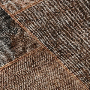 HomeRoots 8' Stylish Terra Cotta Gray Charcoal Round Rug - Washable, UV Protected, Perfect for Busy Homes! 655478