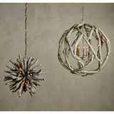 Driftwood Whitewash Orb Chandelier