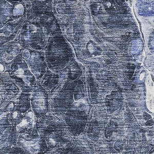 HomeRoots 10' X 14' Navy Blue & Ivory Abstract Area Rug - UV Protected, Washable, Soft, Durable & Stylish! 655499