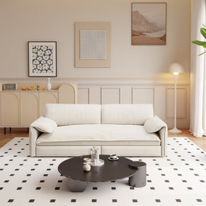 English Elm 66" Queen Pull Out Sofa Bed - Stylish 3-In-1 Convertible Velvet Loveseat With Storage & Wheels W1885S00221