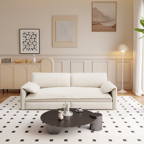 English Elm 66" Queen Pull Out Sofa Bed - Stylish 3-In-1 Convertible Velvet Loveseat With Storage & Wheels W1885S00221