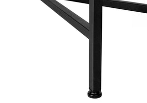 English Elm Accent Table Rustic Wood-Look End Table with Black Metal X Base, Nightstand with Drawer for Living Room Grey 52 L x 15 W x 6 H B2710P219290