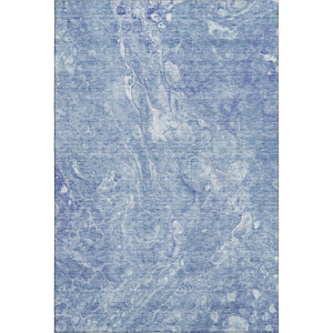 HomeRoots 5' Sky Blue & Ivory Abstract Area Rug – Washable, UV Protected, Soft & Durable for Busy Homes 655501