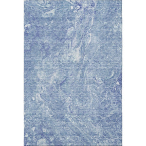 HomeRoots 5' Sky Blue & Ivory Abstract Area Rug – Washable, UV Protected, Soft & Durable for Busy Homes 655501