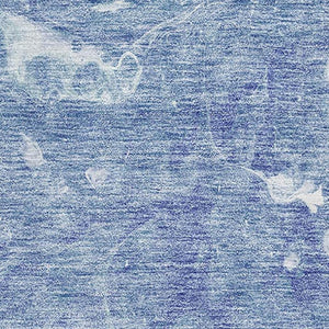 HomeRoots 8' X 10' Sky Blue & Ivory Abstract Washable Rug - UV Protected, Stain-Resistant, Ideal for Any Space 655503