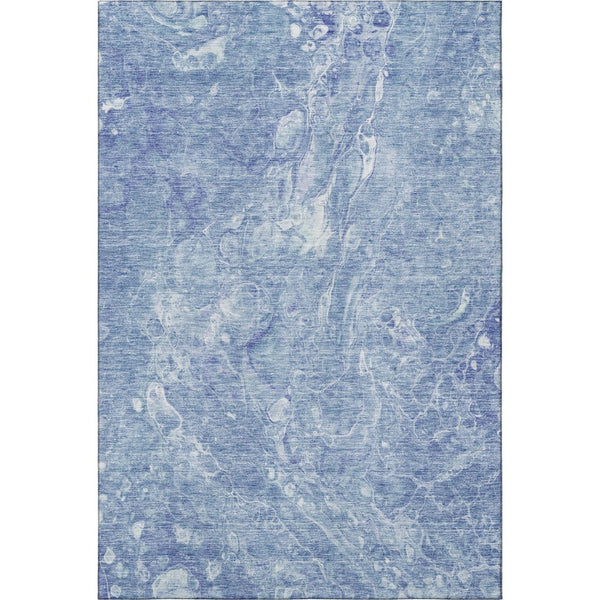 HomeRoots 10' Sky Blue & Ivory Abstract Washable Area Rug - Durable, UV Protected, Perfect for Busy Homes! 655505