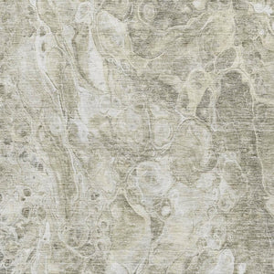 HomeRoots 5' X 8' Tan and Ivory Abstract Washable Area Rug - Durable, Stylish, Stain-Resistant with UV Protection 655507
