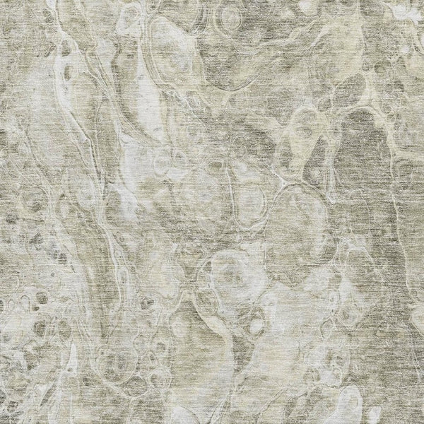 HomeRoots 5' X 8' Tan and Ivory Abstract Washable Area Rug - Durable, Stylish, Stain-Resistant with UV Protection 655507