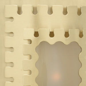 Wildwood Ellis Antique Brass Sconce With Frosted Glass Shade — Warm Ambient Wall Light For Hallways & Bedsides 65551