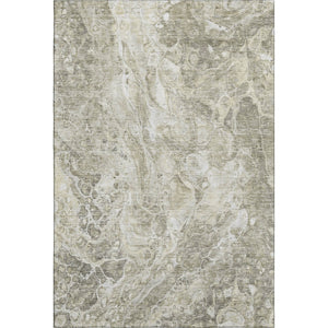 HomeRoots 9' X 12' Tan And Ivory Abstract Area Rug - Washable, UV-Protected, Durable Design for Busy Homes 655510