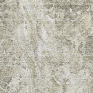 HomeRoots 9' X 12' Tan And Ivory Abstract Area Rug - Washable, UV-Protected, Durable Design for Busy Homes 655510