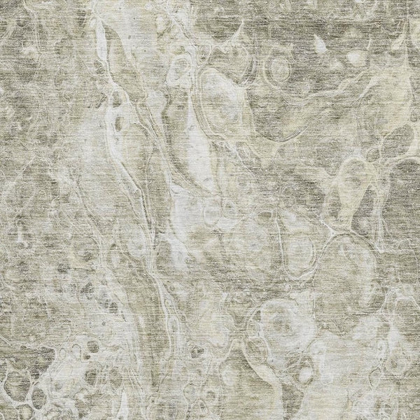 HomeRoots 9' X 12' Tan And Ivory Abstract Area Rug - Washable, UV-Protected, Durable Design for Busy Homes 655510