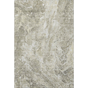 HomeRoots 10' X 14' Tan and Ivory Abstract Area Rug - Washable, UV-Protected, Durable Design for Busy Homes 655511