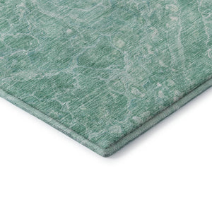 HomeRoots 8' Teal And Ivory Abstract Round Rug – Stylish, Durable, Washable with UV Protection for Any Room! 655514