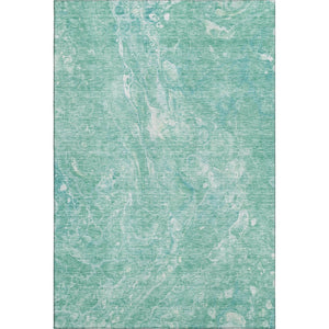HomeRoots 8' X 10' Teal & Ivory Abstract Area Rug - Washable, UV Protected, Contemporary Design for Homes 655515