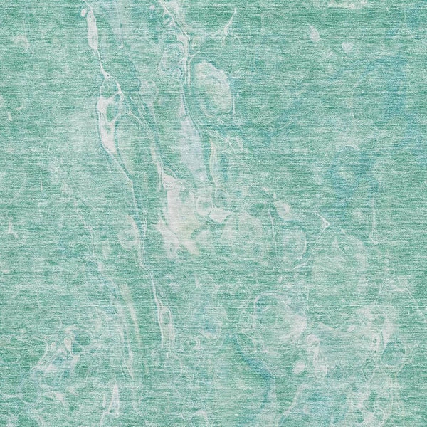 HomeRoots 8' X 10' Teal & Ivory Abstract Area Rug - Washable, UV Protected, Contemporary Design for Homes 655515