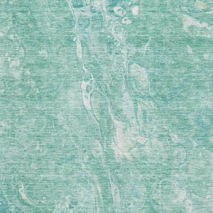 HomeRoots 9' X 12' Teal and Ivory Abstract Area Rug - Stylish, Washable, UV-Protected for High-Traffic Spaces 655516
