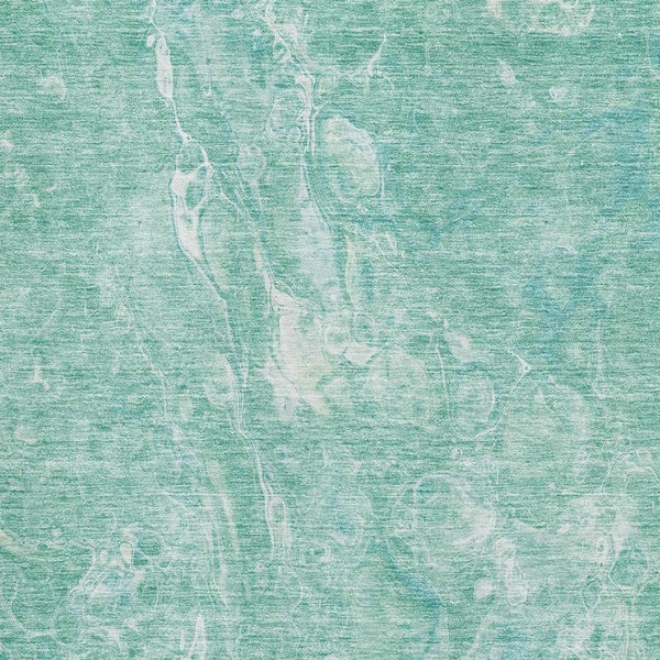 HomeRoots 10' Teal and Ivory Abstract Area Rug - Washable, UV Protected, Stain Resistant for High-Traffic Spaces 655517