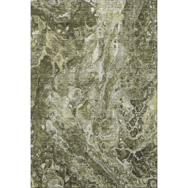 HomeRoots 5' X 8' Washable Taupe and Ivory Abstract Area Rug with UV Protection for Modern Homes & Families 655519