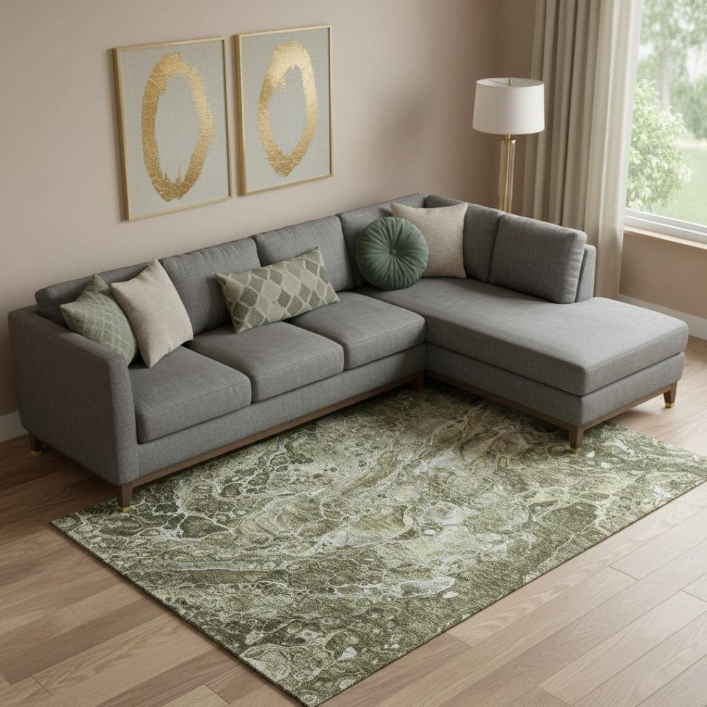 HomeRoots 8' X 10' Versatile Taupe and Ivory Abstract Area Rug – Stylish, Stain Resistant & UV Protected! 655521