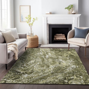 HomeRoots 8' X 10' Versatile Taupe and Ivory Abstract Area Rug – Stylish, Stain Resistant & UV Protected! 655521