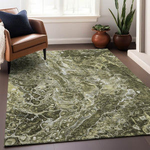 HomeRoots 8' X 10' Versatile Taupe and Ivory Abstract Area Rug – Stylish, Stain Resistant & UV Protected! 655521