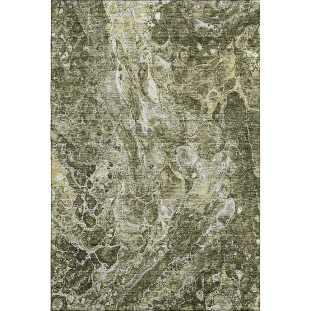 HomeRoots 9' X 12' Modern Abstract Taupe & Ivory Washable Area Rug with UV Protection for Everyday Use 655522