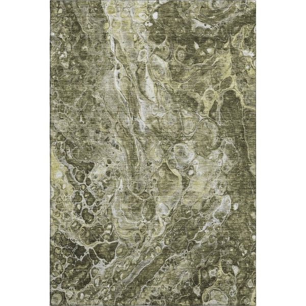 HomeRoots 9' X 12' Modern Abstract Taupe & Ivory Washable Area Rug with UV Protection for Everyday Use 655522