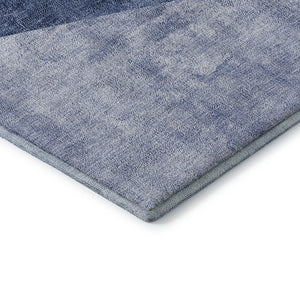 HomeRoots 5' X 8' Blue and Ivory Geometric Area Rug – Washable, UV Protected, Stain Resistant for Busy Homes 655557