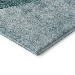 HomeRoots 8' Teal and Ivory Geometric Round Rug – Durable, Washable, UV-Protected for Modern Spaces & Homes 655576