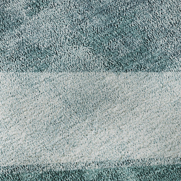 HomeRoots 8' Teal and Ivory Geometric Round Rug – Durable, Washable, UV-Protected for Modern Spaces & Homes 655576