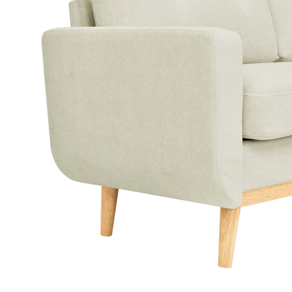 English Elm 67.7" Tufted Button Mid-century Loveseat with Splayed Wood Legs for Living Rooms Cream B355P428578