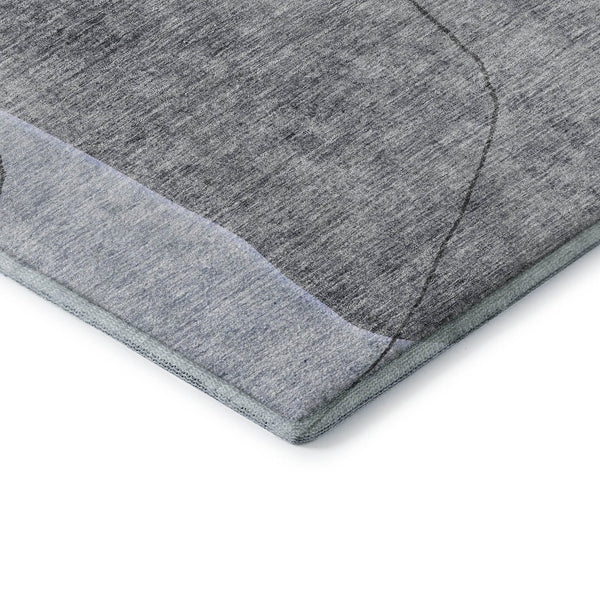 HomeRoots 8' X 10' Blue and Gray Abstract Washable Area Rug - UV Protected, Durable, Modern Style for Any Room 655589