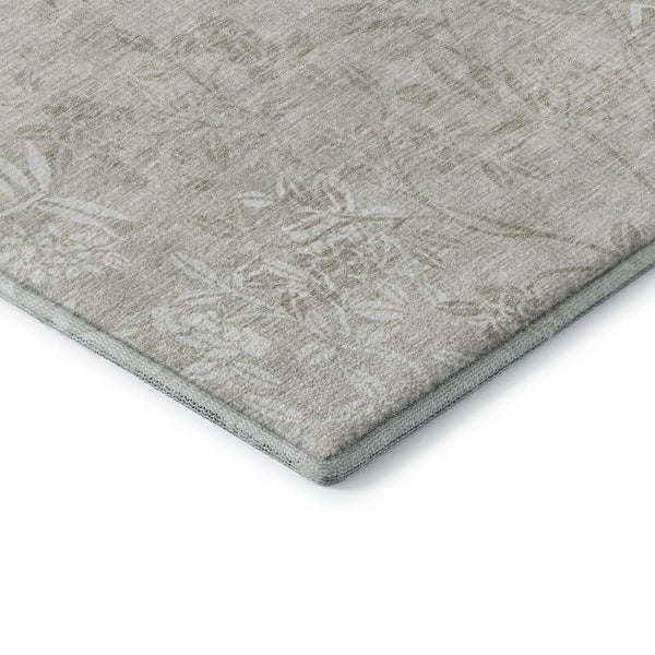 HomeRoots 5' X 8' Beige And Ivory Floral Area Rug – Washable, UV-Resistant, Stain-Proof for Homes with Kids & Pets 655628
