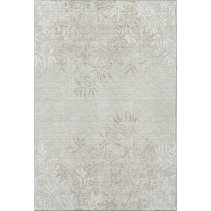 HomeRoots 8' X 10' Elegant Beige & Ivory Floral Area Rug – Washable, UV Protected, Perfect for Modern Homes! 655630
