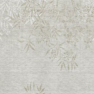 HomeRoots 9' X 12' Beige & Ivory Floral Area Rug – Washable, Stain-Resistant, UV Protected for Family Homes 655631