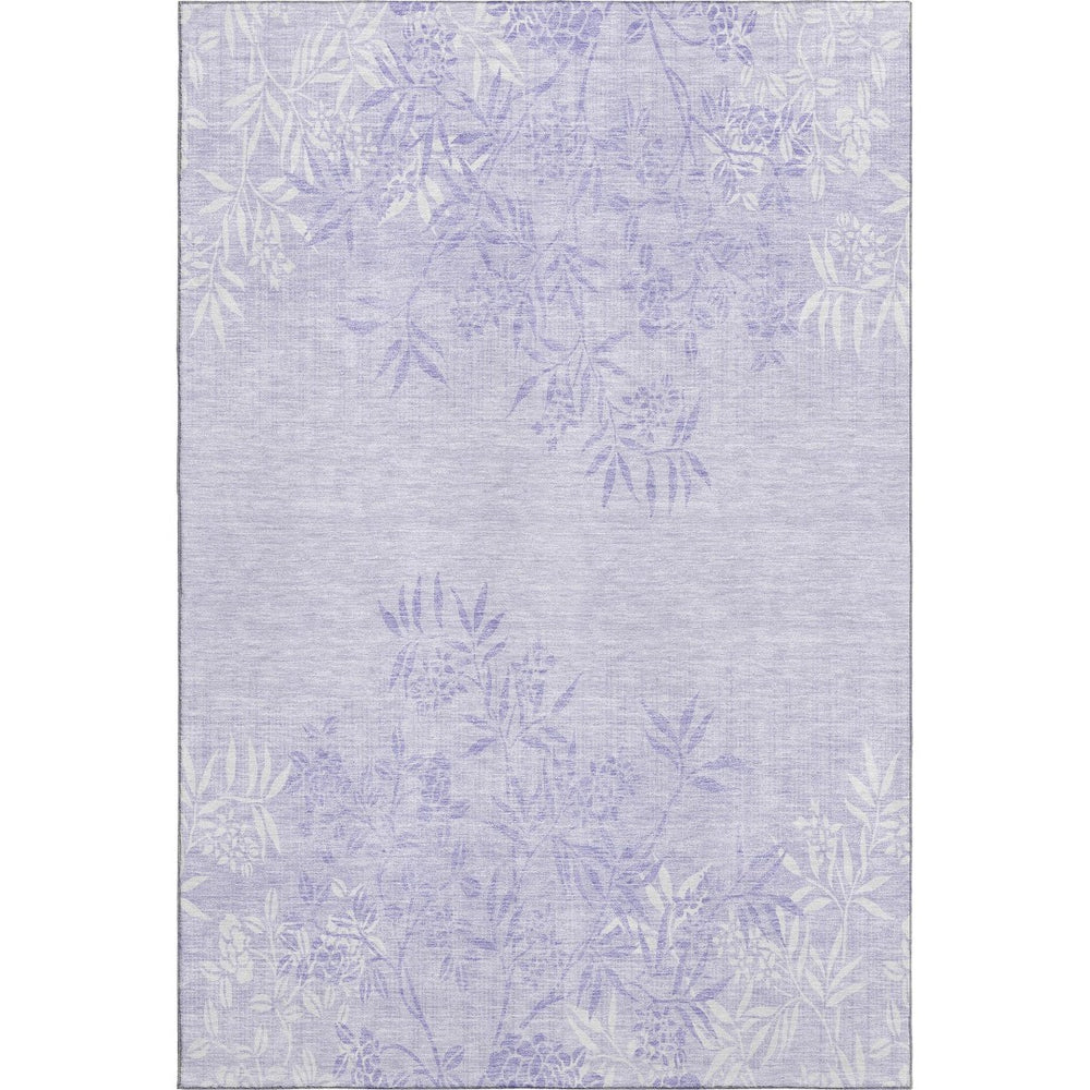 HomeRoots 5' X 8' Lilac & Ivory Floral Area Rug with UV Protection, Stain-Resistant, Easy-Care Design for Homes 655646