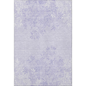 HomeRoots 8' X 10' Lilac & Ivory Floral Area Rug - Washable, UV Protected, Stain Resistant for Busy Homes 655648