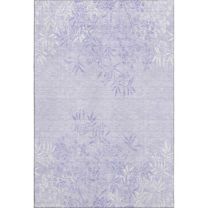 HomeRoots 10' X 14' Lilac And Ivory Floral Area Rug - Washable, Stain-Resistant, UV Protected for Busy Homes 655650