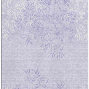HomeRoots 10' X 14' Lilac And Ivory Floral Area Rug - Washable, Stain-Resistant, UV Protected for Busy Homes 655650