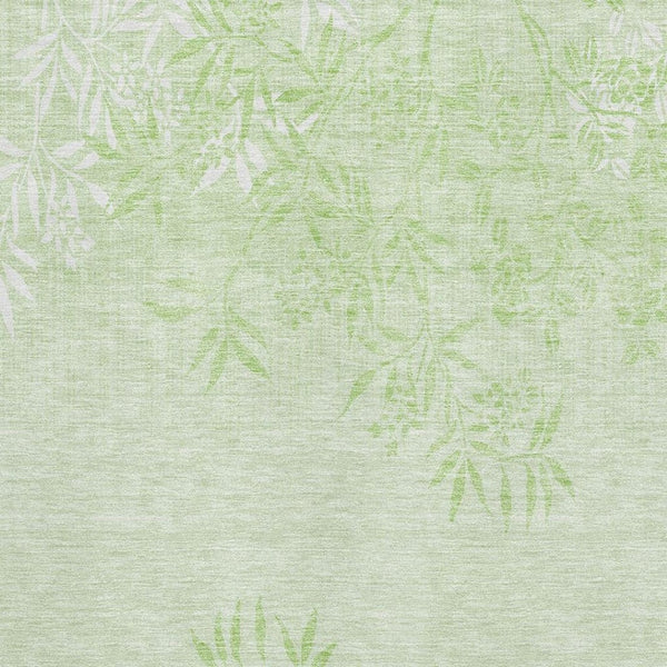 HomeRoots 5' X 8' Mint Green Floral Area Rug - Washable, UV Protected, Durable for Homes with Kids & Pets 655652