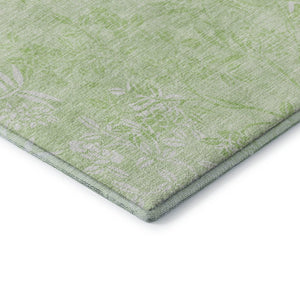 HomeRoots 8' X 10' Elegant Mint Green & Ivory Floral Area Rug - Washable, UV Protected, Perfect for Homes! 655654