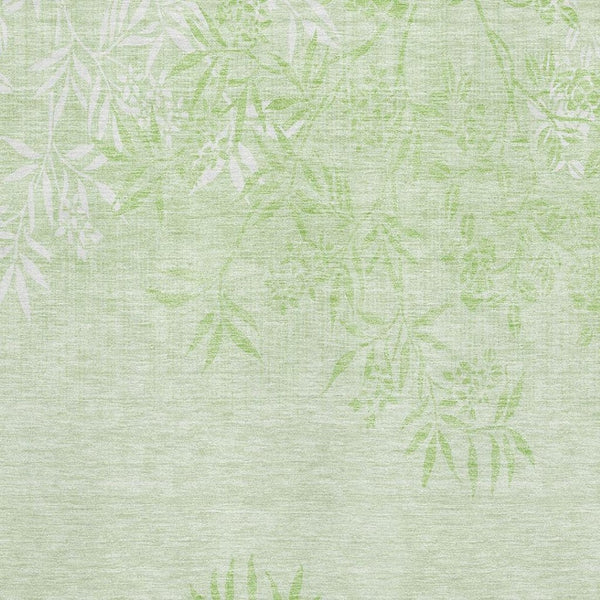 HomeRoots 8' X 10' Elegant Mint Green & Ivory Floral Area Rug - Washable, UV Protected, Perfect for Homes! 655654