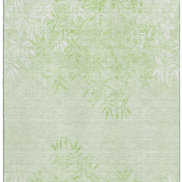HomeRoots 8' X 10' Elegant Mint Green & Ivory Floral Area Rug - Washable, UV Protected, Perfect for Homes! 655654